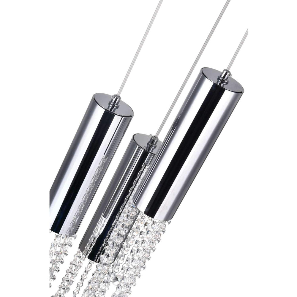 CWI Lighting Pendants Chrome / K9 Clear Extended 3 Light Down Mini Pendant with Chrome finish by CWI Lighting 5081P10C-R