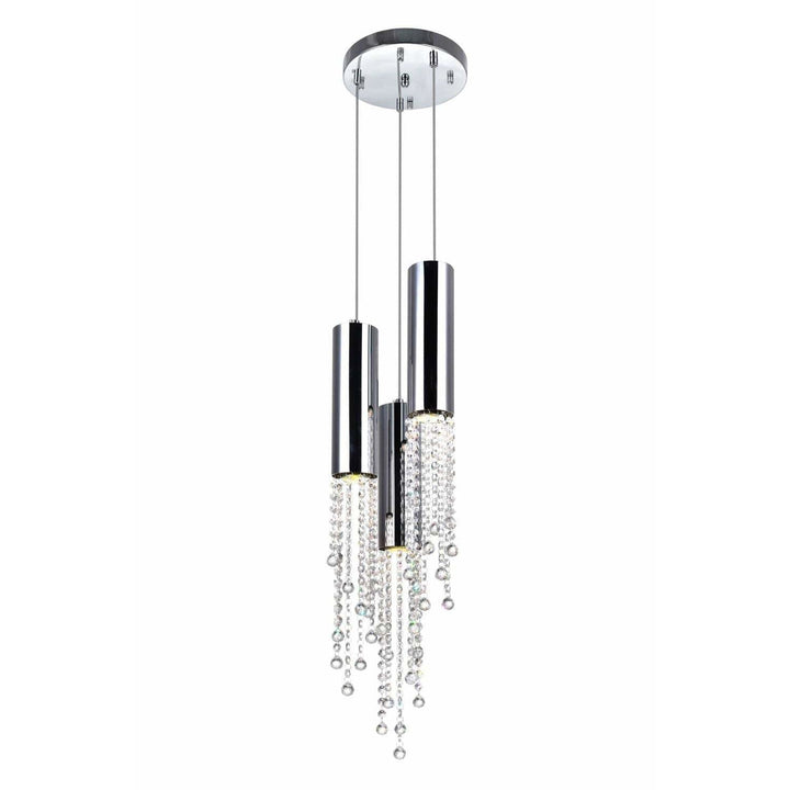 CWI Lighting Pendants Chrome / K9 Clear Extended 3 Light Down Mini Pendant with Chrome finish by CWI Lighting 5081P10C-R