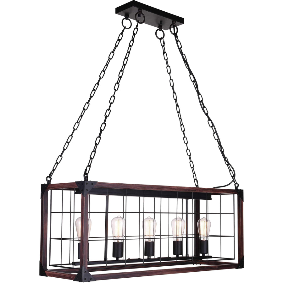 CWI Lighting Island Lighting Black Fetto 5 Light Island Chandelier with Black finish by CWI Lighting 9938P35-5-101