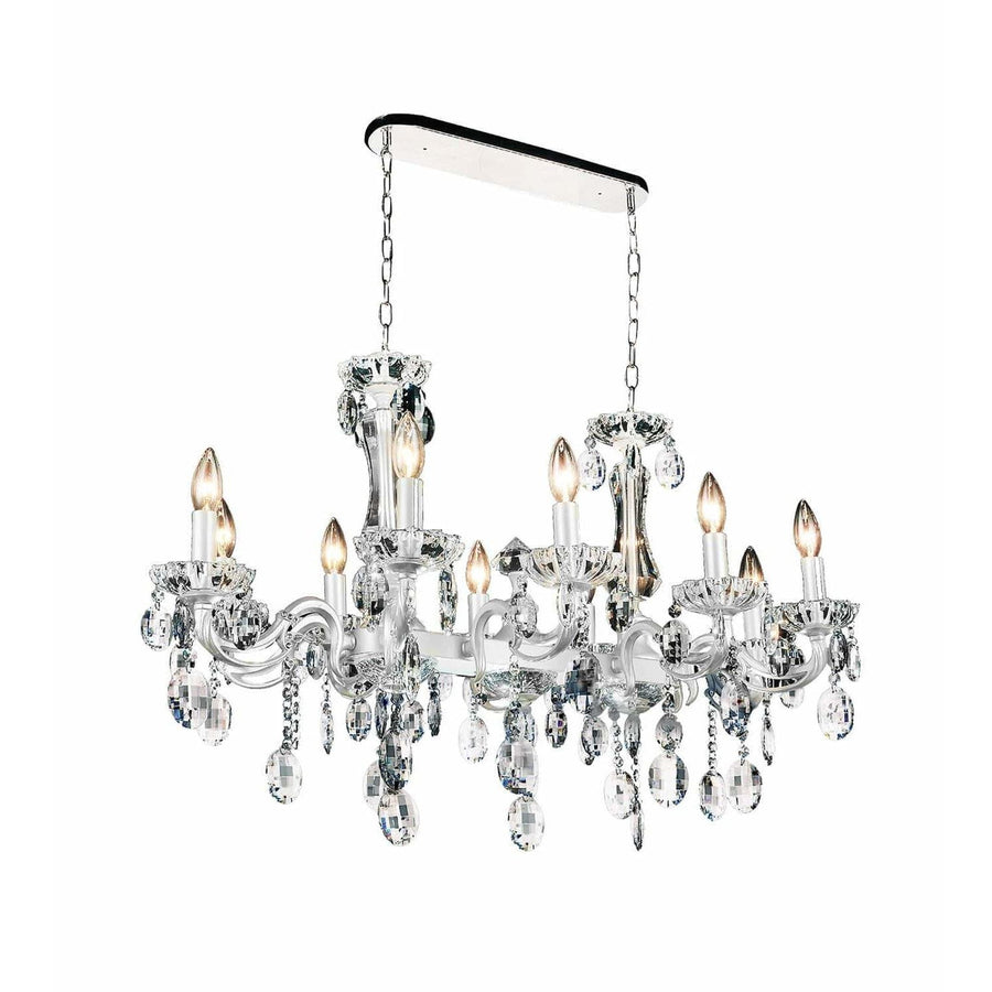 CWI Lighting Chandeliers Pearl White / K9 Clear Flawless 10 Light Up Chandelier with Pearl White finish by CWI Lighting 2016P37W-10