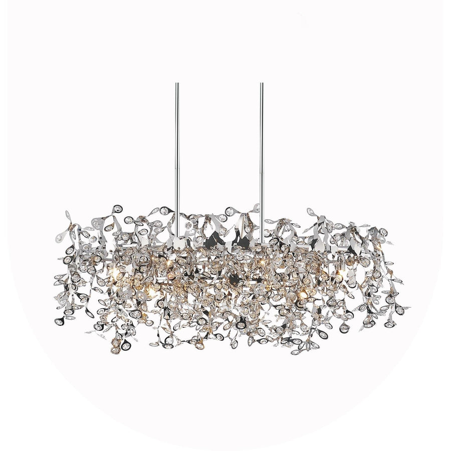 CWI Lighting Chandeliers Chrome / K9 Clear Flurry 7 Light Down Chandelier with Chrome finish by CWI Lighting 5630P37C-O