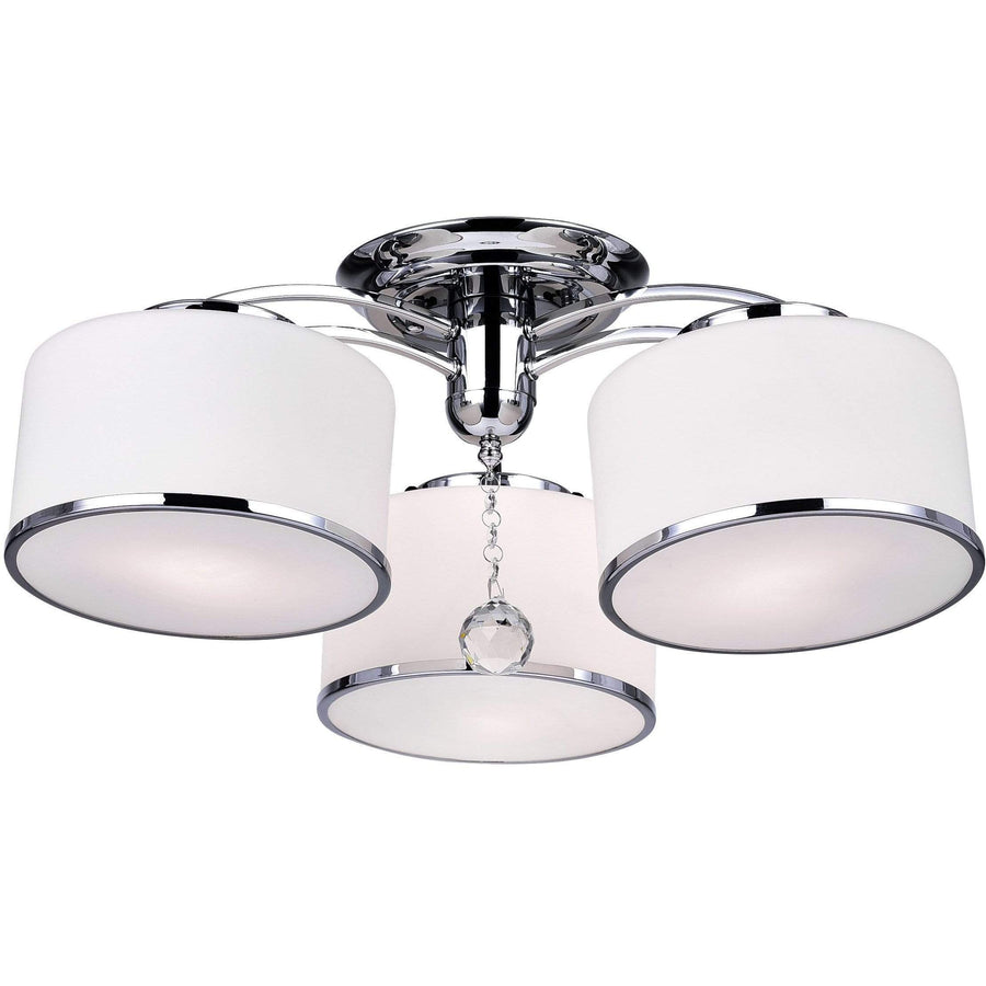 CWI Lighting Flush Mounts Chrome Frosted 3 Light Drum Shade Flush Mount with Chrome finish by CWI Lighting 5479C24C-3
