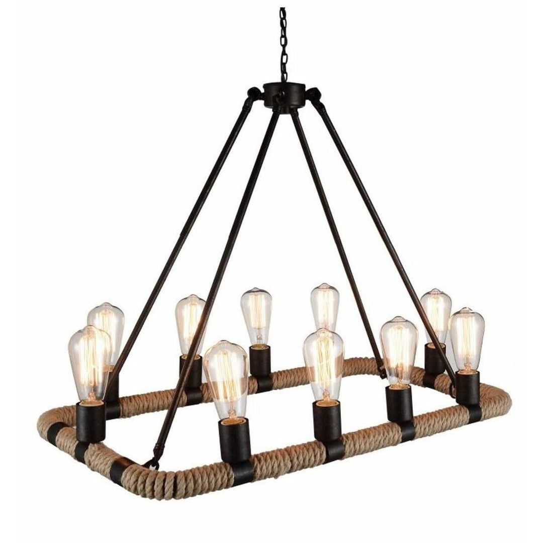 CWI Lighting Chandeliers Brown Ganges 10 Light Up Chandelier with Brown finish by CWI Lighting 9671P32-10-130