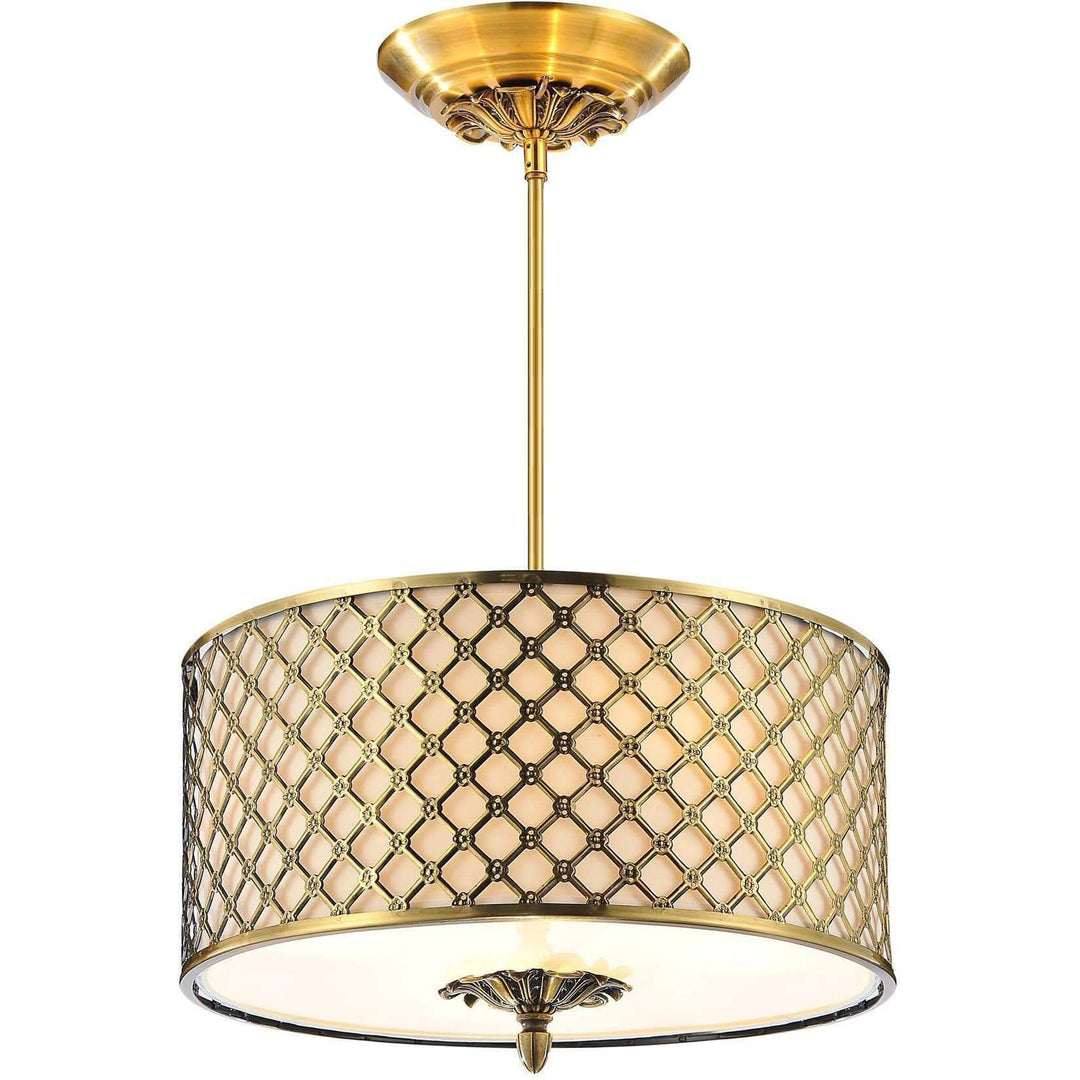 CWI Lighting Chandeliers French Gold Gloria 3 Light Drum Shade Chandelier with French Gold finish by CWI Lighting 9835P16-605