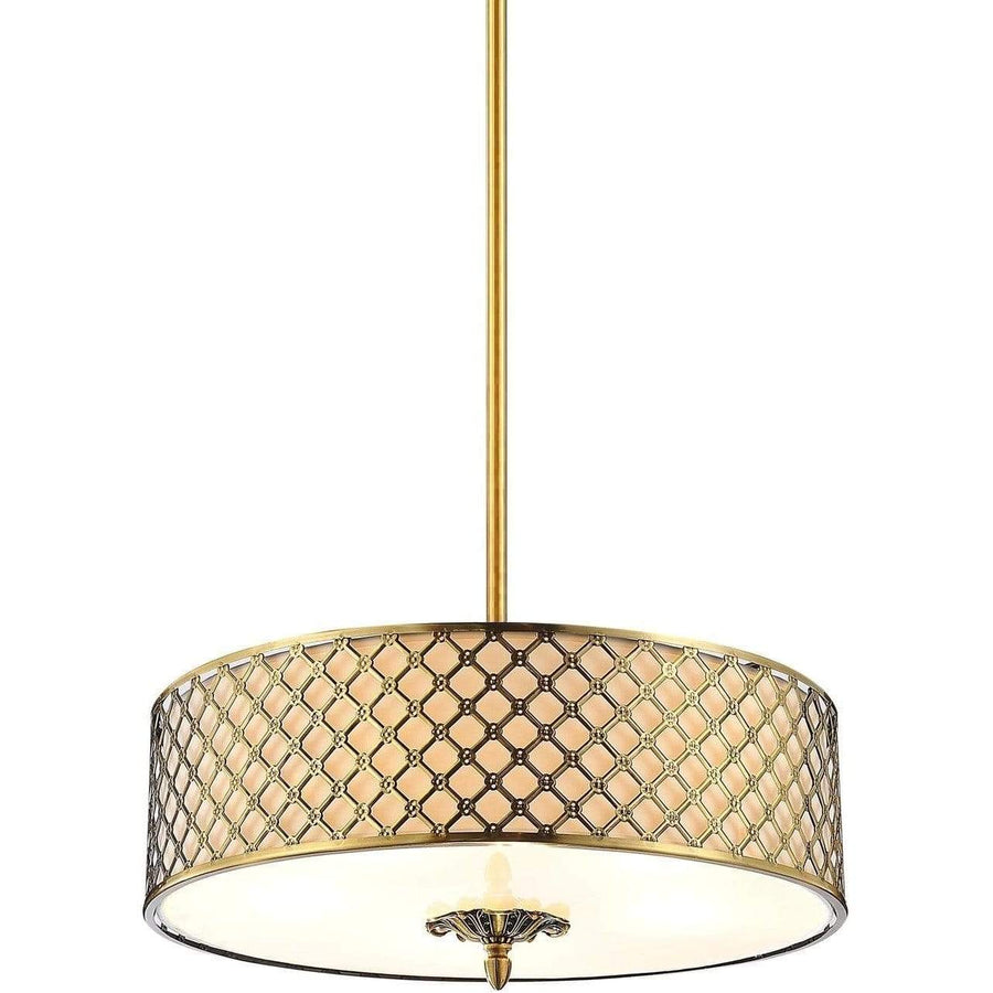 CWI Lighting Chandeliers French Gold Gloria 5 Light Drum Shade Chandelier with French Gold finish by CWI Lighting 9835P24-605
