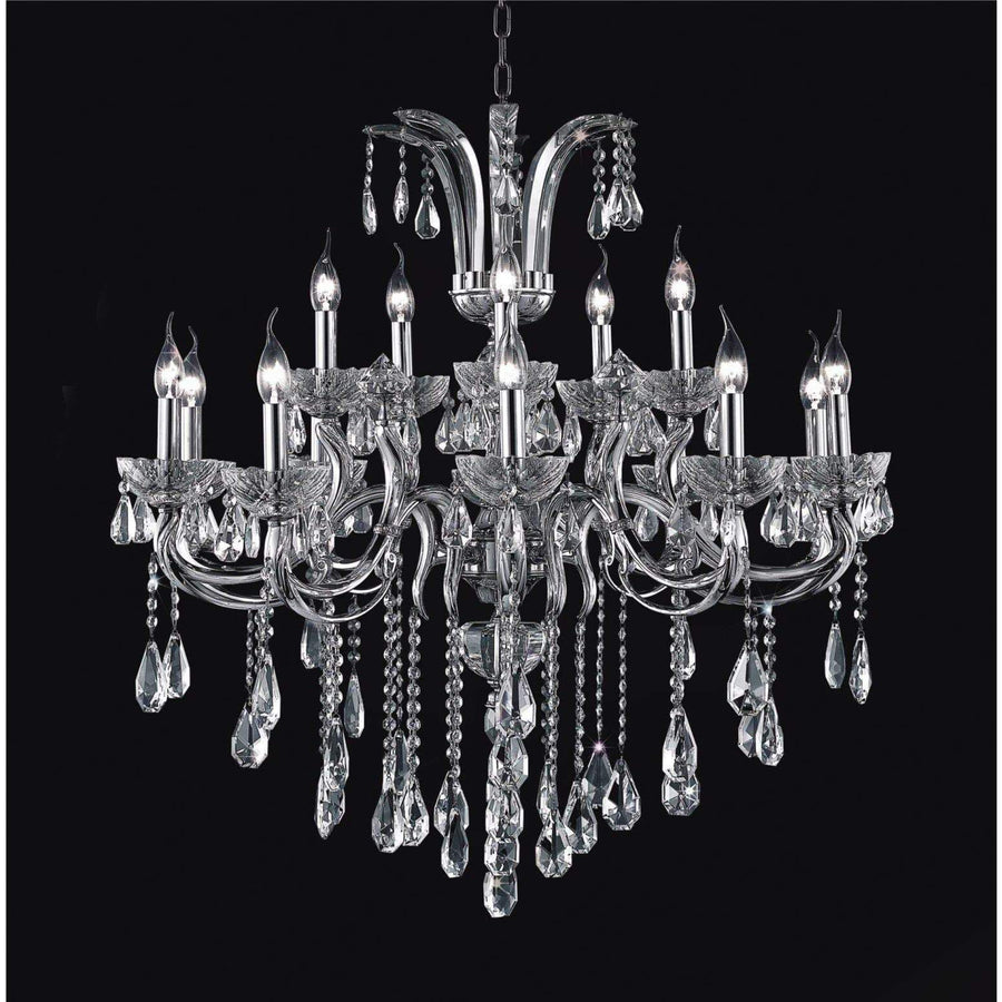 CWI Lighting Chandeliers Chrome / K9 Clear Glorious 15 Light Up Chandelier with Chrome finish by CWI Lighting 2024P35C-15