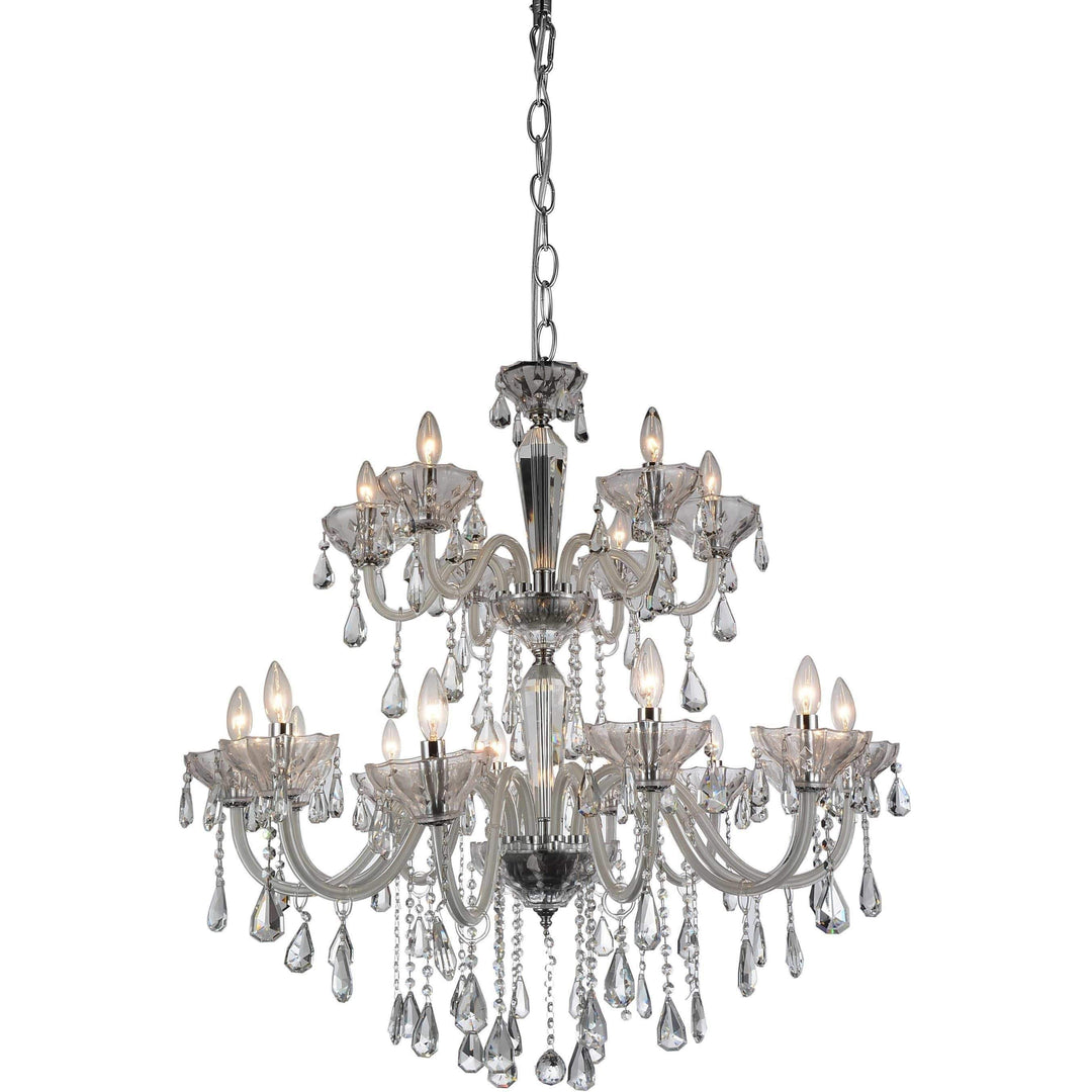 CWI Lighting Chandeliers Chrome / K9 Clear Harvard 18 Light Up Chandelier with Chrome finish by CWI Lighting 8392P35C-18