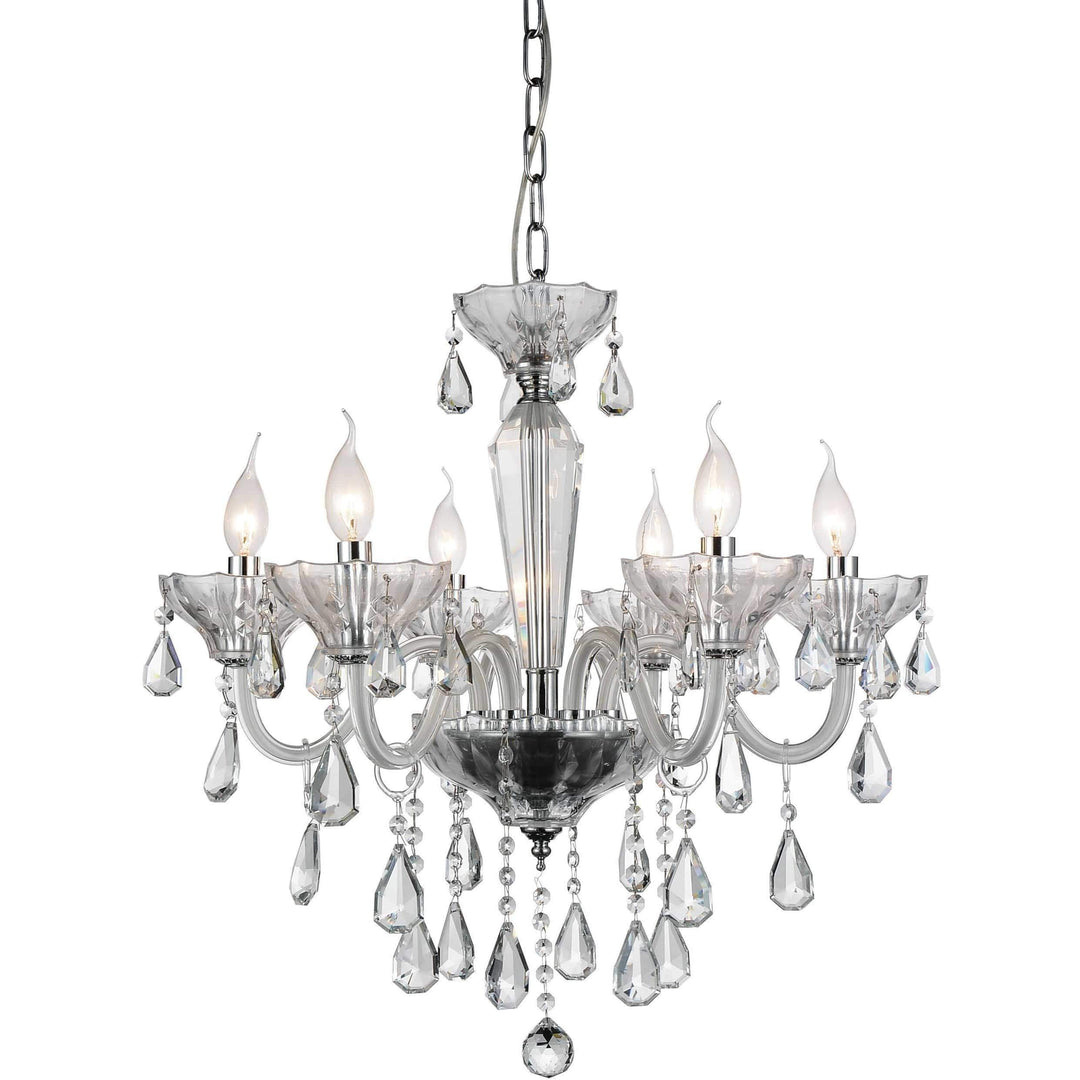 CWI Lighting Chandeliers Chrome / K9 Clear Harvard 6 Light Up Chandelier with Chrome finish by CWI Lighting 8392P24C-6
