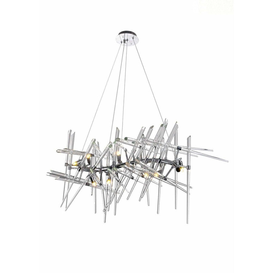 CWI Lighting Chandeliers Chrome Icicle 10 Light Chandelier with Chrome Finish by CWI Lighting 1154P39-10-601