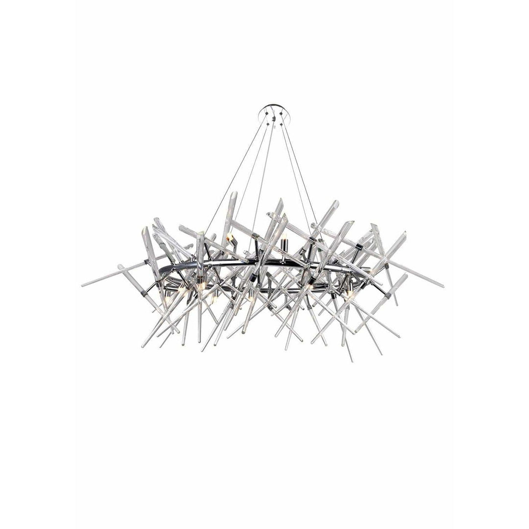 CWI Lighting Chandeliers Chrome Icicle 12 Light Chandelier with Chrome Finish by CWI Lighting 1154P43-12-601-O