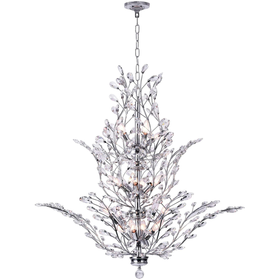 CWI Lighting Chandeliers Chrome / K9 Clear Ivy 18 Light Chandelier with Chrome finish by CWI Lighting 5206P40C