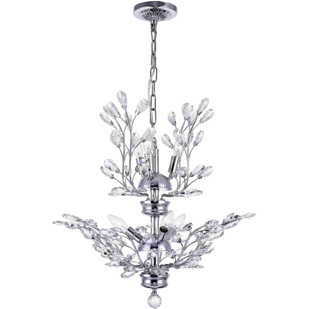 CWI Lighting Chandeliers Chrome / K9 Clear Ivy 6 Light Chandelier with Chrome finish by CWI Lighting 5206P22C