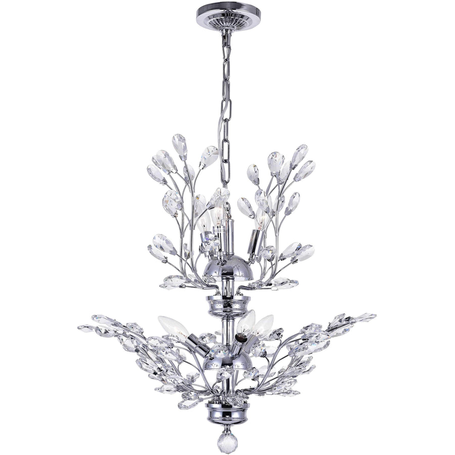 CWI Lighting Chandeliers Chrome / K9 Clear Ivy 6 Light Chandelier with Chrome finish by CWI Lighting 5206P22C