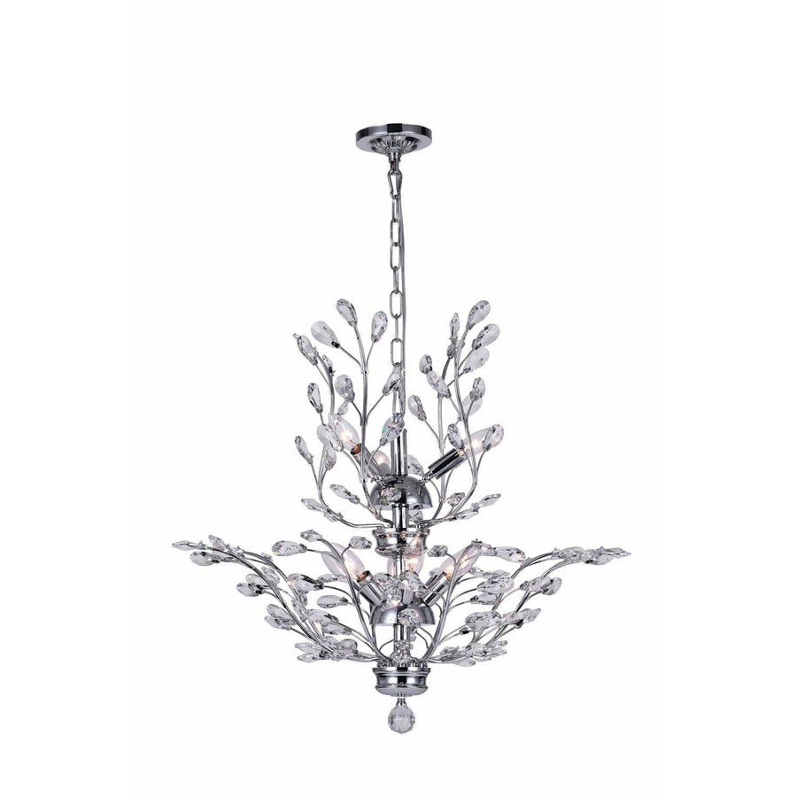 CWI Lighting Chandeliers Chrome / K9 Clear Ivy 9 Light Chandelier with Chrome finish by CWI Lighting 5206P28C
