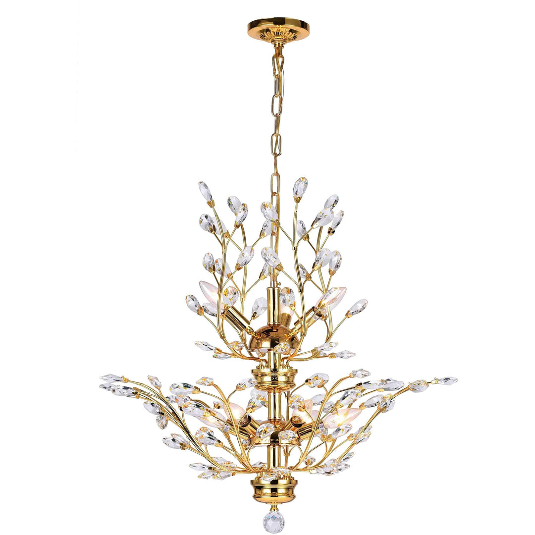 CWI Lighting Chandeliers Gold / K9 Clear Ivy 9 Light Chandelier with Gold finish by CWI Lighting 5206P28G
