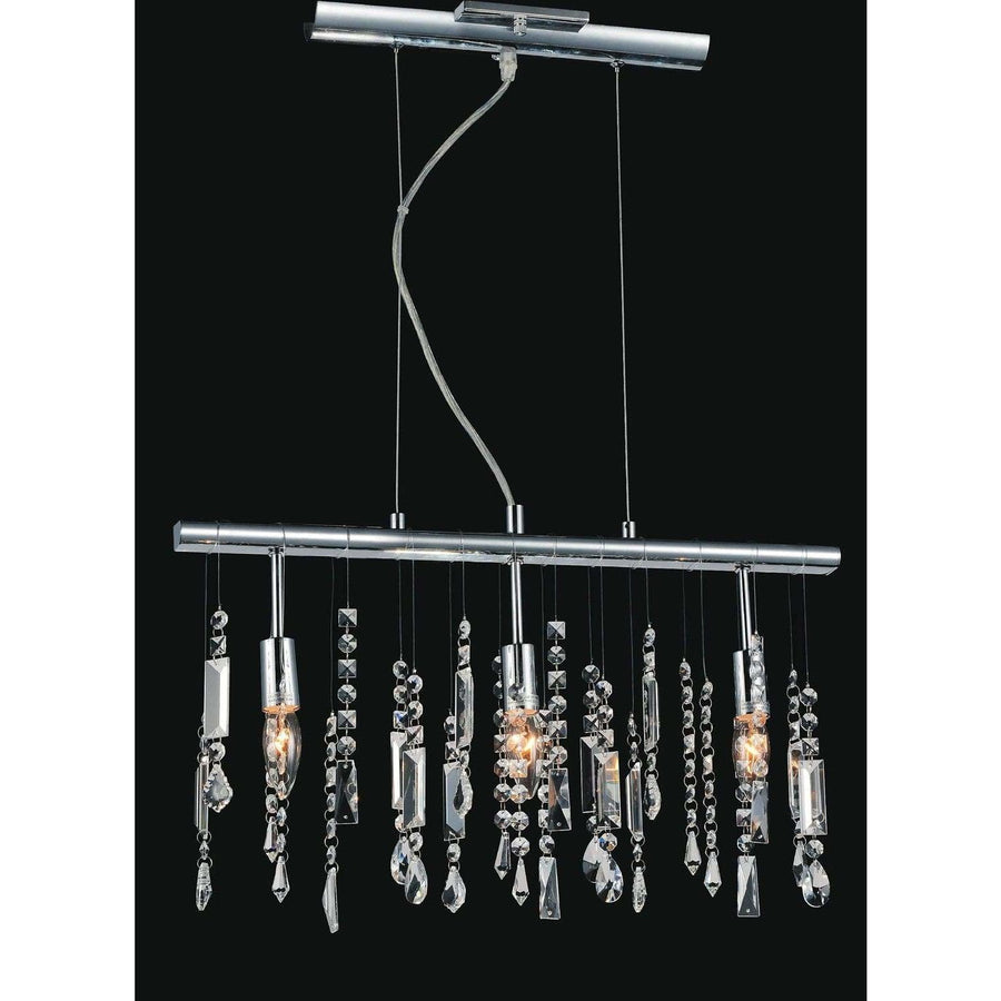 CWI Lighting Chandeliers Chrome / K9 Clear Janine 3 Light Down Chandelier with Chrome finish by CWI Lighting 5549P22C