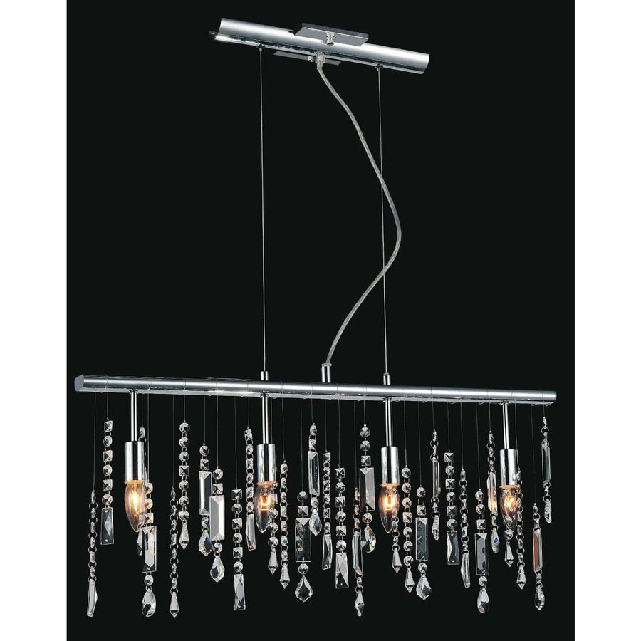 CWI Lighting Chandeliers Chrome / K9 Clear Janine 4 Light Down Chandelier with Chrome finish by CWI Lighting 5549P30C
