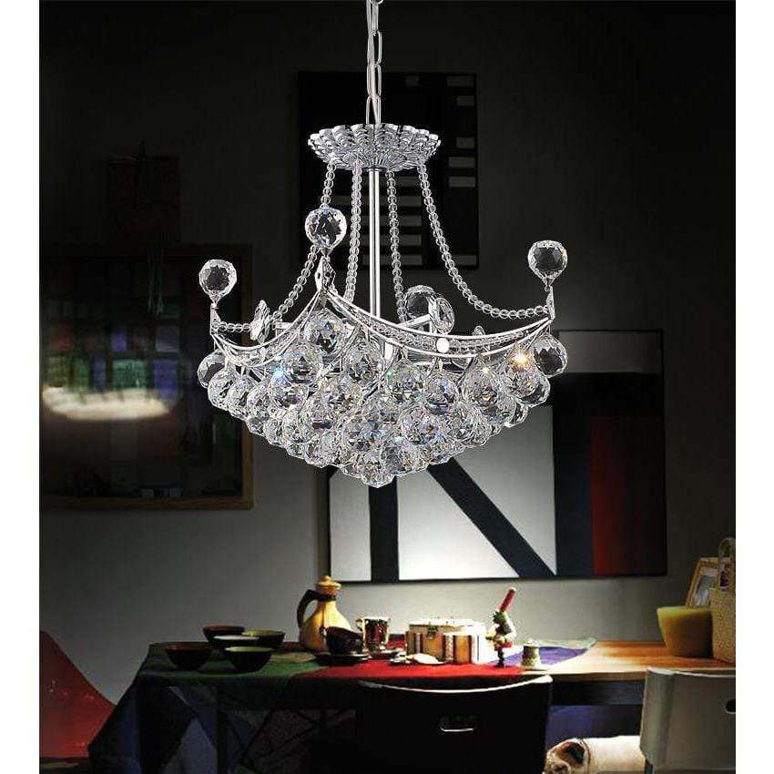 CWI Lighting Chandeliers Chrome / K9 Clear Jasmine 4 Light Chandelier with Chrome finish by CWI Lighting 8041P14C-S