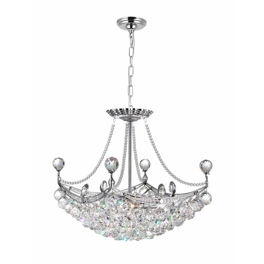 CWI Lighting Chandeliers Chrome / K9 Clear Jasmine 4 Light Down Chandelier with Chrome finish by CWI Lighting 8041P16C-S