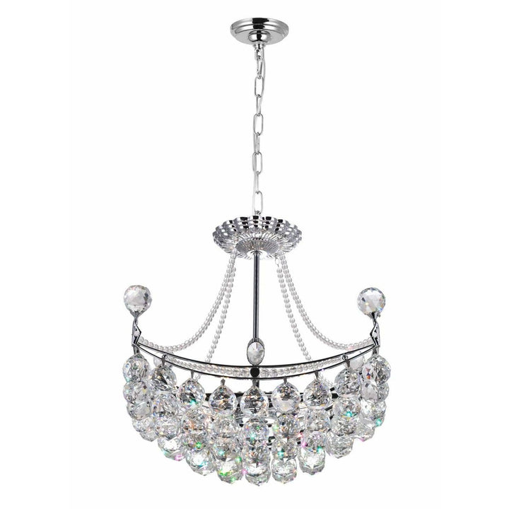 CWI Lighting Chandeliers Chrome / K9 Clear Jasmine 4 Light Down Chandelier with Chrome finish by CWI Lighting 8041P16C-S