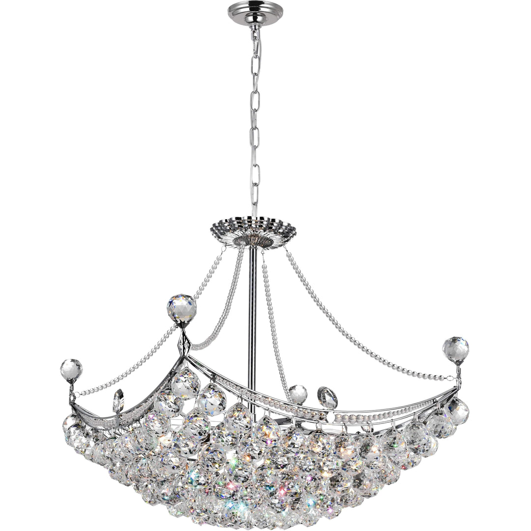 CWI Lighting Chandeliers Chrome / K9 Clear Jasmine 8 Light Down Chandelier with Chrome finish by CWI Lighting 8041P20C-S