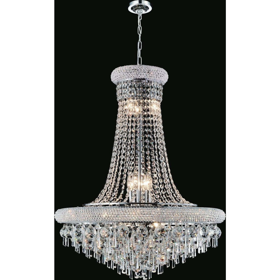 CWI Lighting Chandeliers Chrome / K9 Clear Kingdom 13 Light Down Chandelier with Chrome finish by CWI Lighting 8040P24C