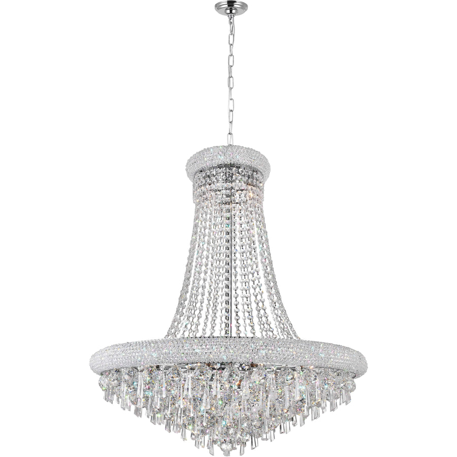CWI Lighting Chandeliers Chrome / K9 Clear Kingdom 18 Light Down Chandelier with Chrome finish by CWI Lighting 8040P30C