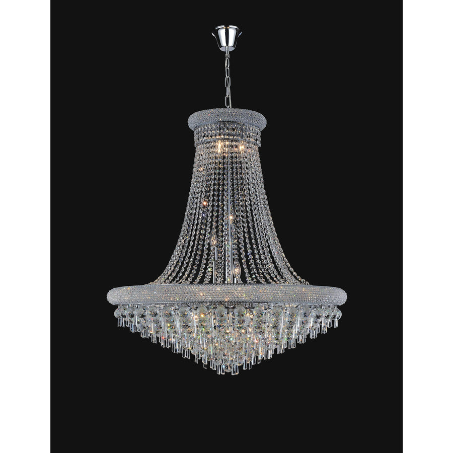 CWI Lighting Chandeliers Chrome / K9 Clear Kingdom 20 Light Down Chandelier with Chrome finish by CWI Lighting 8040P36C