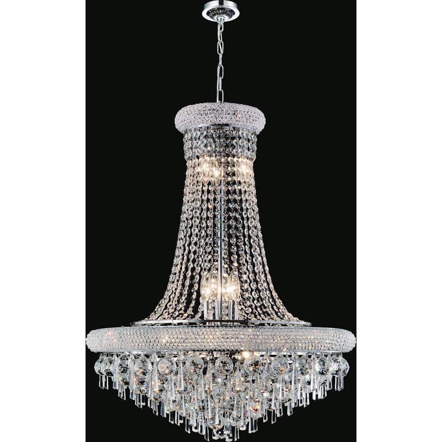 CWI Lighting Chandeliers Chrome / K9 Clear Kingdom 9 Light Down Chandelier with Chrome finish by CWI Lighting 8040P20C