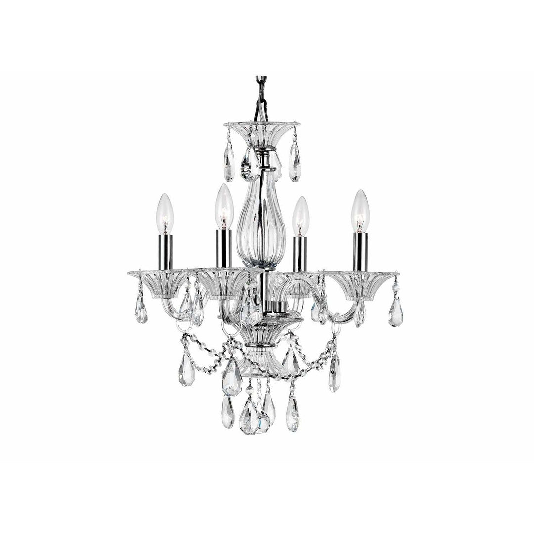 CWI Lighting Chandeliers Chrome Lexis 4 Light Up Chandelier with Chrome finish by CWI Lighting 8400P20C-4