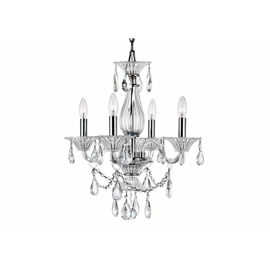 CWI Lighting Chandeliers Chrome Lexis 4 Light Up Chandelier with Chrome finish by CWI Lighting 8400P20C-4