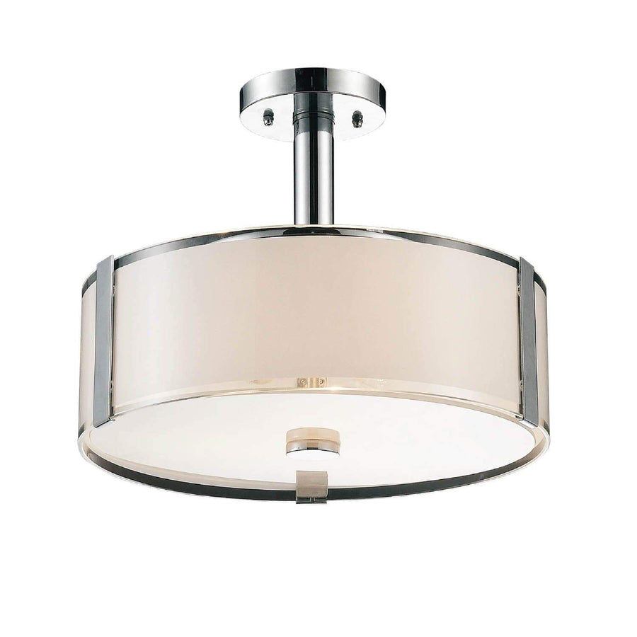 CWI Lighting Chandeliers Chrome Lucie 4 Light Drum Shade Chandelier with Chrome finish by CWI Lighting 5571P17C-R