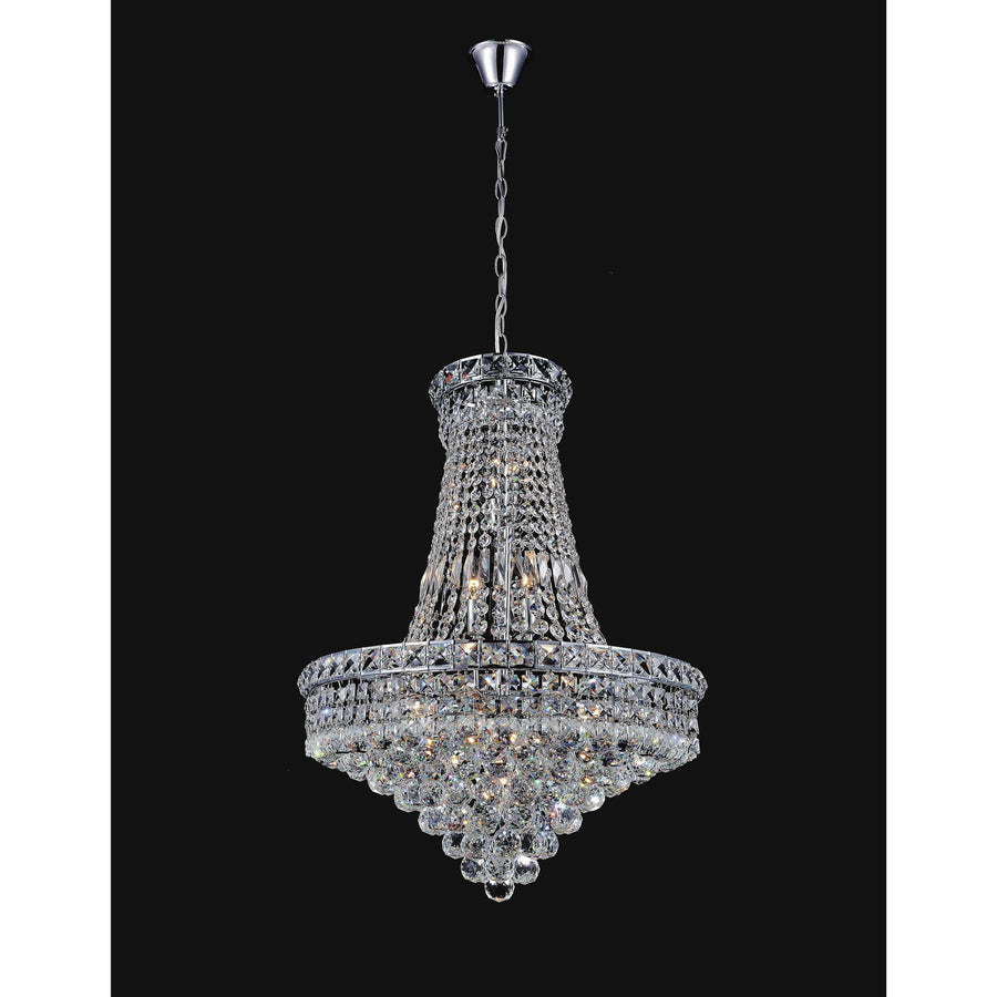 CWI Lighting Chandeliers Chrome / K9 Clear Luminous 14 Light Down Chandelier with Chrome finish by CWI Lighting 8002P22C