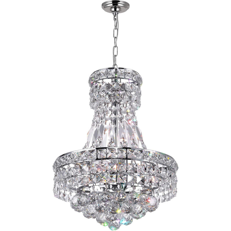CWI Lighting Mini Chandeliers Chrome / K9 Clear Luminous 4 Light Mini Chandelier with Chrome finish by CWI Lighting 8002P12C