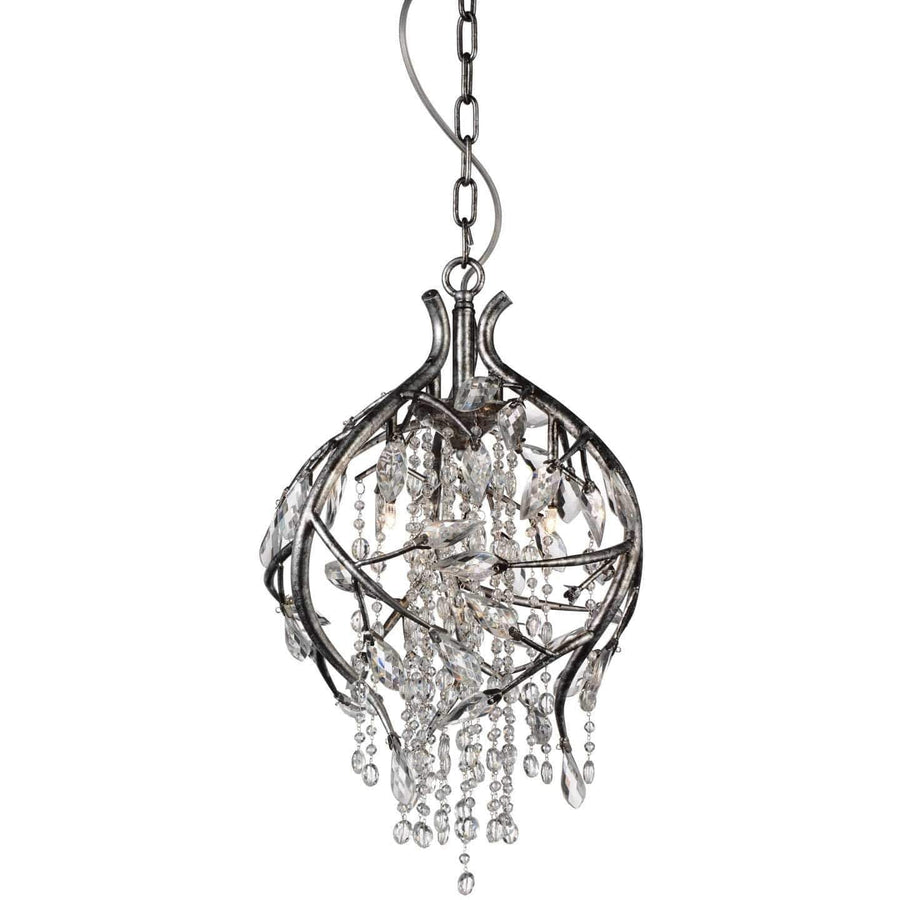 CWI Lighting Chandeliers Speckled Nickel / K9 Clear Mackay 3 Light Down Chandelier with Speckled Nickel finish by CWI Lighting 9842P14-3-184