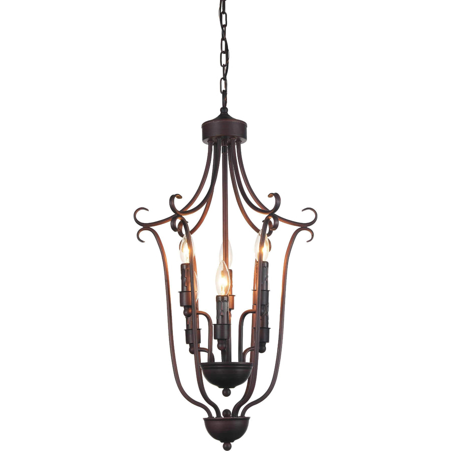 CWI Lighting Chandeliers Oil Rubbed Brown Maddy 6 Light Up Chandelier with Oil Rubbed Brown finish by CWI Lighting 9817P16-6-121