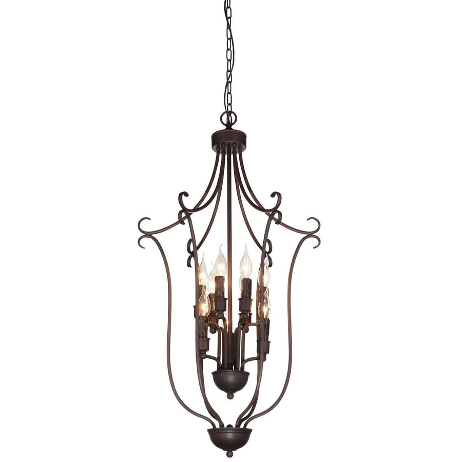 CWI Lighting Chandeliers Rubbed Brown Maddy 9 Light Up Chandelier with Rubbed Brown finish by CWI Lighting 9817P19-9-121-B