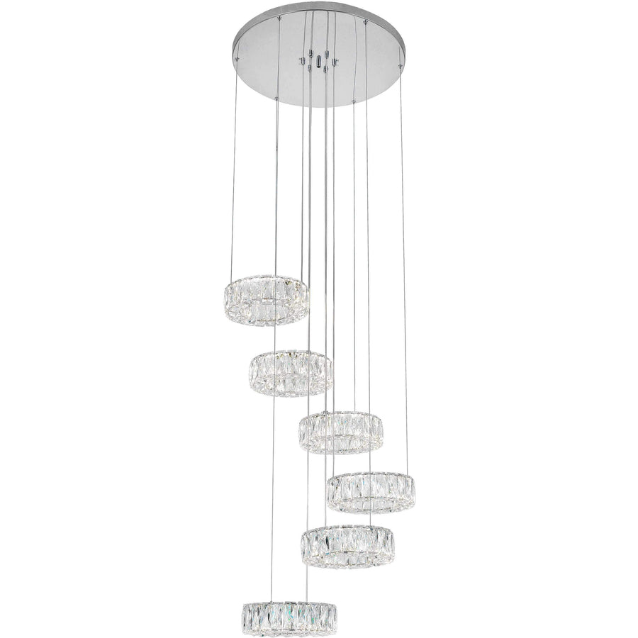 CWI Lighting Chandeliers Chrome / K9 Clear Madeline LED Chandelier with Chrome Finish by CWI Lighting 1044P24-601-R-6C