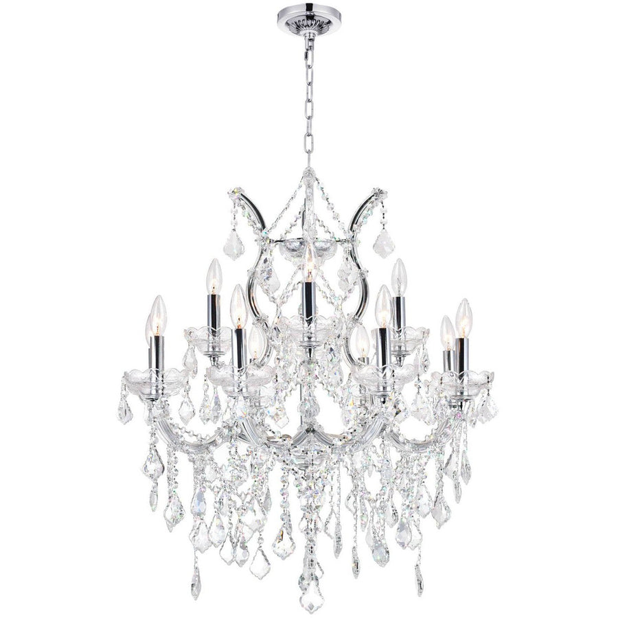 CWI Lighting Chandeliers Chrome / K9 Clear Maria Theresa 13 Light Up Chandelier with Chrome finish by CWI Lighting 8311P30C-13 (Clear)