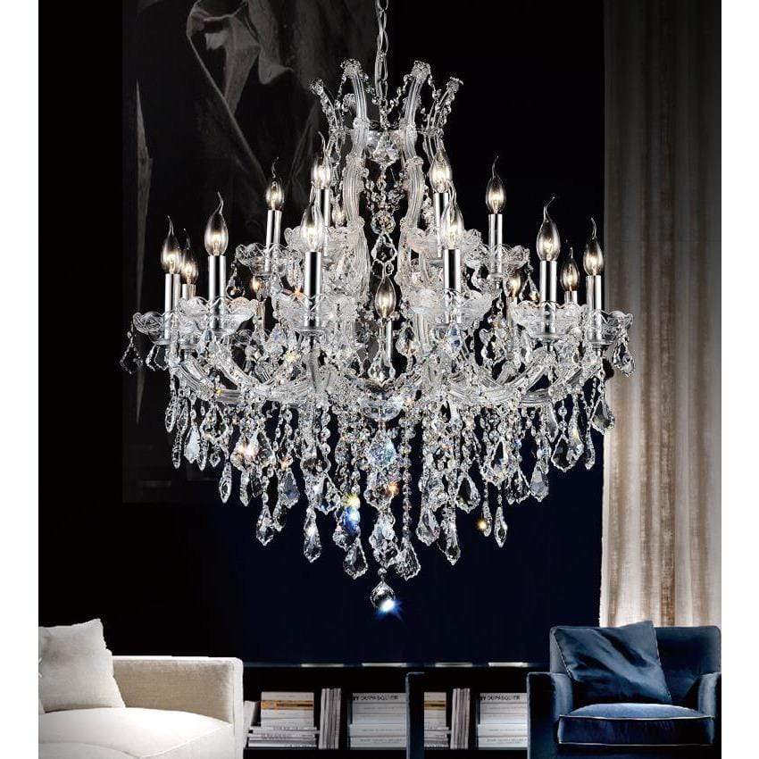 CWI Lighting Chandeliers Chrome / K9 Clear Maria Theresa 19 Light Up Chandelier with Chrome finish by CWI Lighting 8311P32C-19 (Clear)