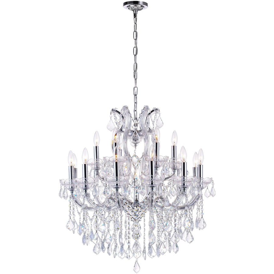 CWI Lighting Chandeliers Chrome / K9 Clear Maria Theresa 19 Light Up Chandelier with Chrome finish by CWI Lighting 8318P30C-19 (Clear)