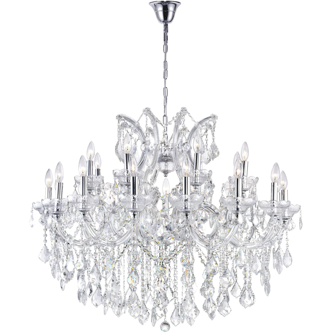 CWI Lighting Chandeliers Chrome / K9 Clear Maria Theresa 19 Light Up Chandelier with Chrome finish by CWI Lighting 8319P36C-19 (Clear)