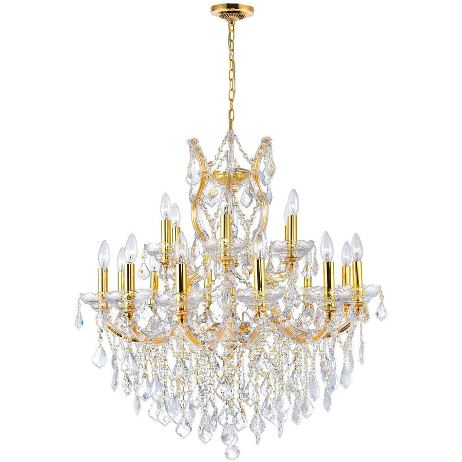 CWI Lighting Chandeliers Gold / K9 Clear Maria Theresa 19 Light Up Chandelier with Gold finish by CWI Lighting 8311P32G-19 (Clear)