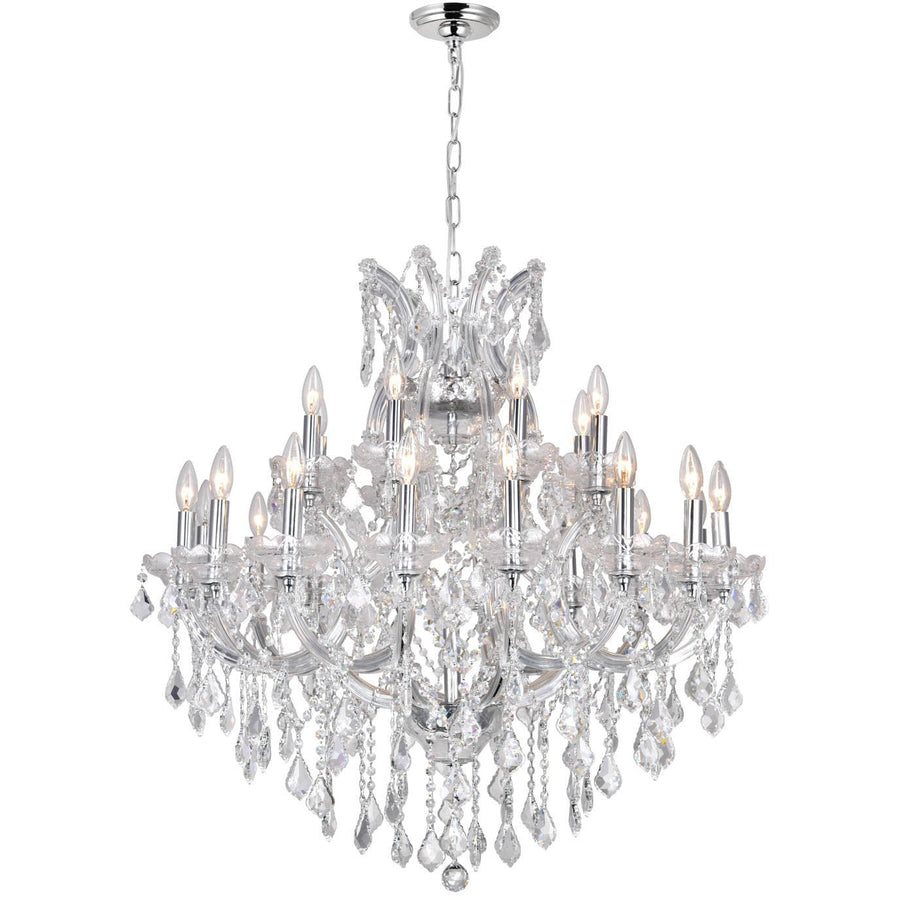 CWI Lighting Chandeliers Chrome / K9 Clear Maria Theresa 25 Light Up Chandelier with Chrome finish by CWI Lighting 8318P36C-25 (Clear)