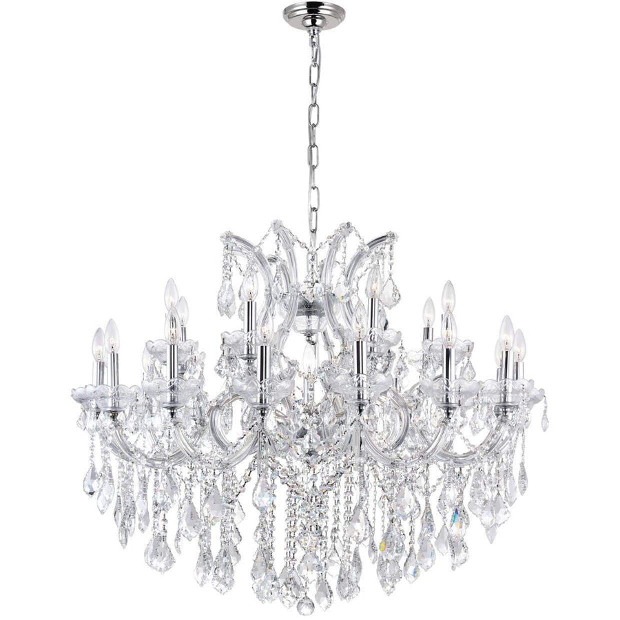 CWI Lighting Chandeliers Chrome / K9 Clear Maria Theresa 25 Light Up Chandelier with Chrome finish by CWI Lighting 8319P42C-25 (Clear)