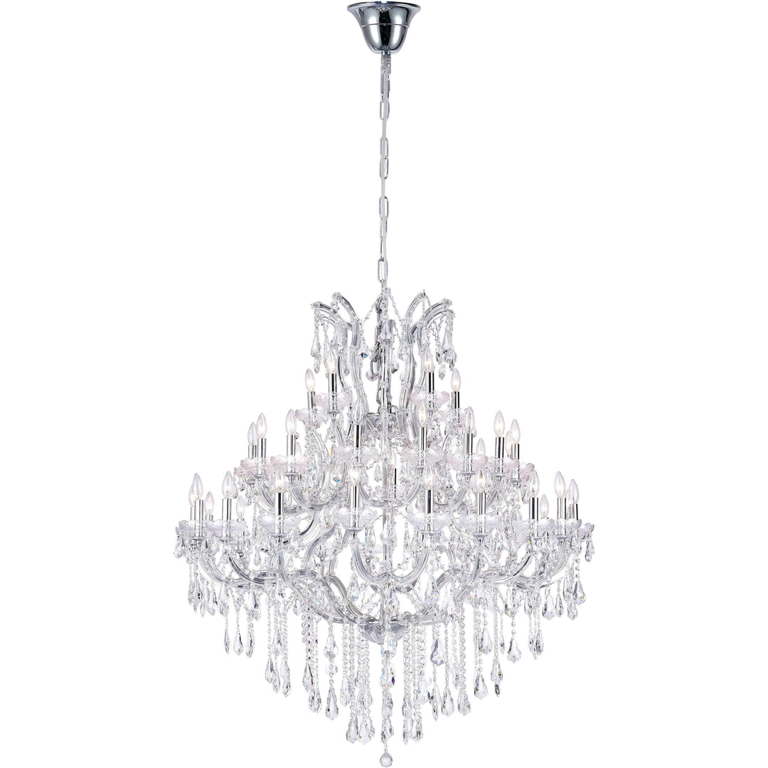 CWI Lighting Chandeliers Chrome / K9 Clear Maria Theresa 33 Light Up Chandelier with Chrome finish by CWI Lighting 8318P42C-33 (Clear)