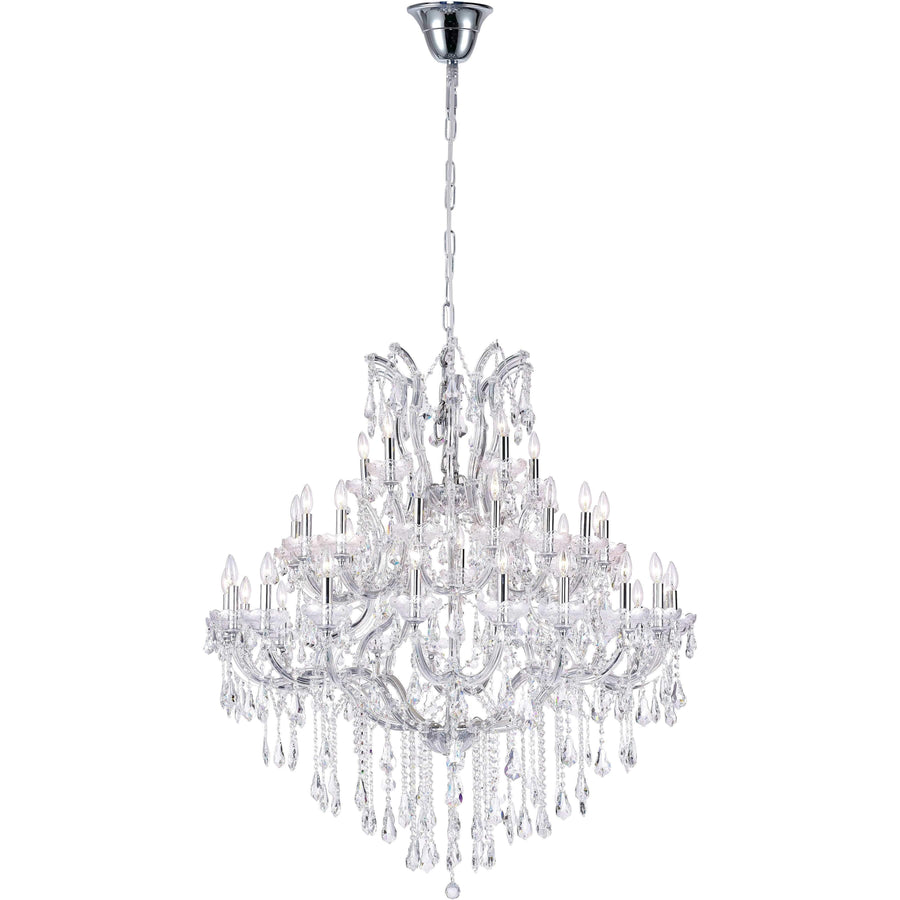 CWI Lighting Chandeliers Chrome / K9 Clear Maria Theresa 33 Light Up Chandelier with Chrome finish by CWI Lighting 8318P42C-33 (Clear)