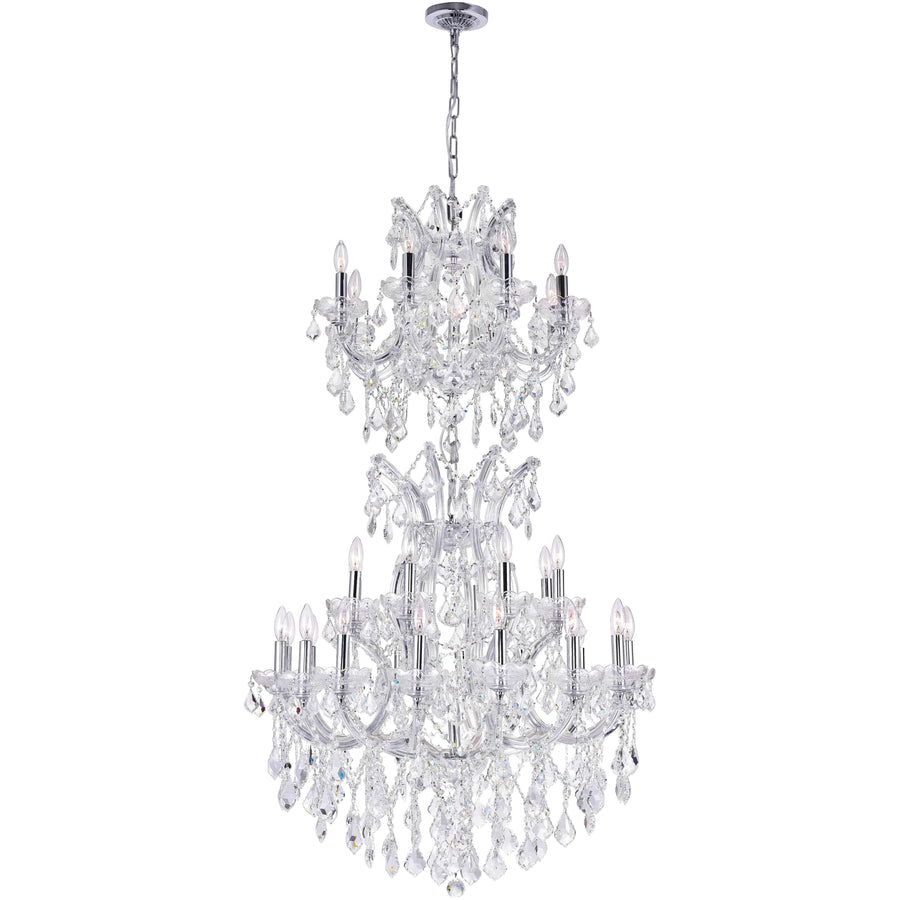 CWI Lighting Chandeliers Chrome / K9 Clear Maria Theresa 34 Light Up Chandelier with Chrome finish by CWI Lighting 8311P36C-34