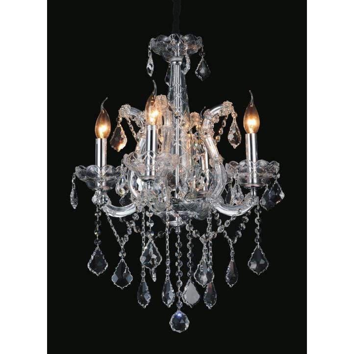 CWI Lighting Chandeliers Chrome / K9 Clear Maria Theresa 4 Light Up Chandelier with Chrome finish by CWI Lighting 8397P18C-4(Clear)