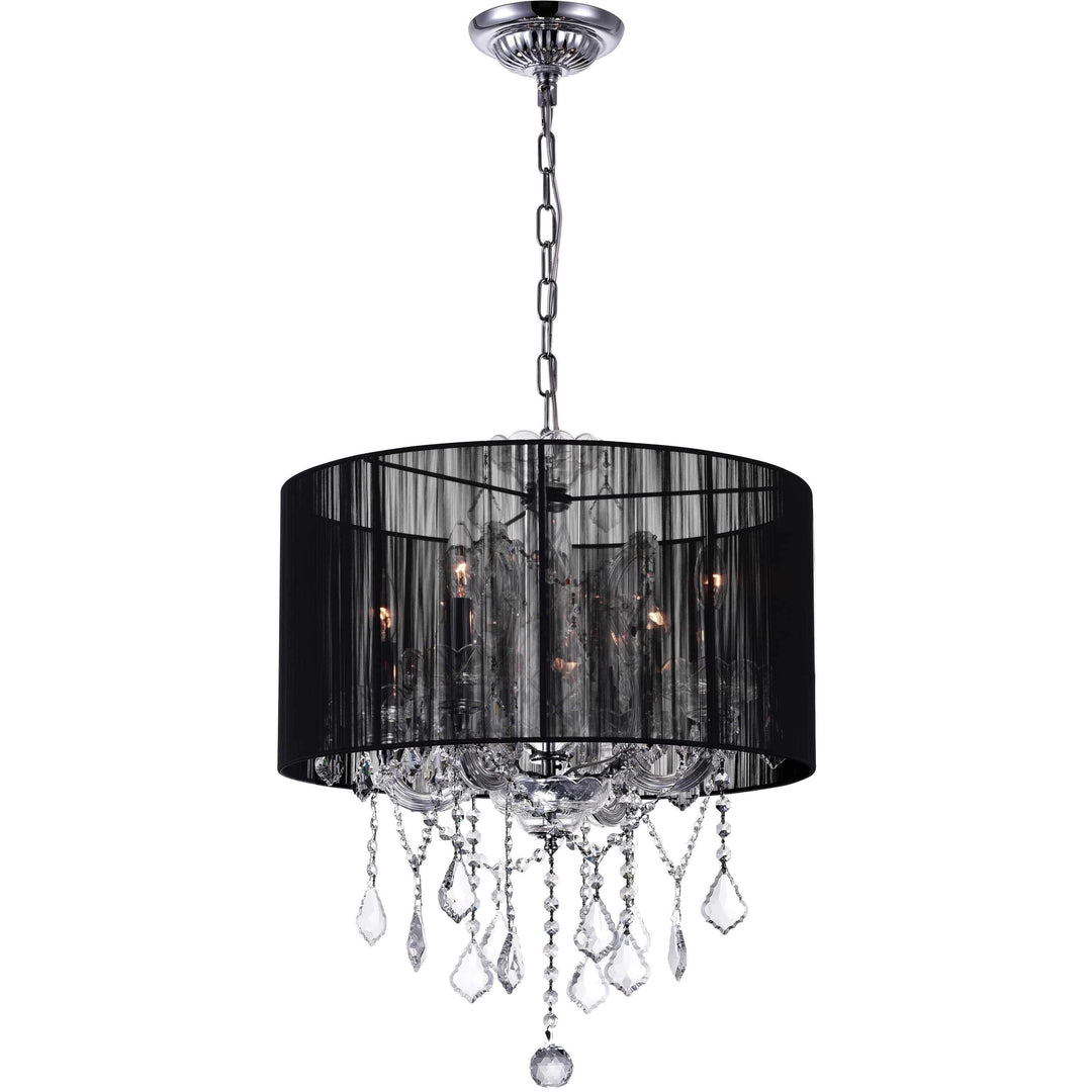 CWI Lighting Chandeliers Chrome / K9 Clear Maria Theresa 4 Light Up Chandelier with Chrome finish by CWI Lighting 8397P20C-4 (Clear+Black)